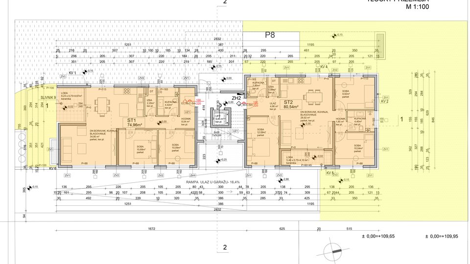 NOVOGRADNJA, U BLIZINI SUPERNOVE BUZIN, TROSOBAN STAN U PRIZEMLJU 82,94m2, 2400,00 EUR/M2