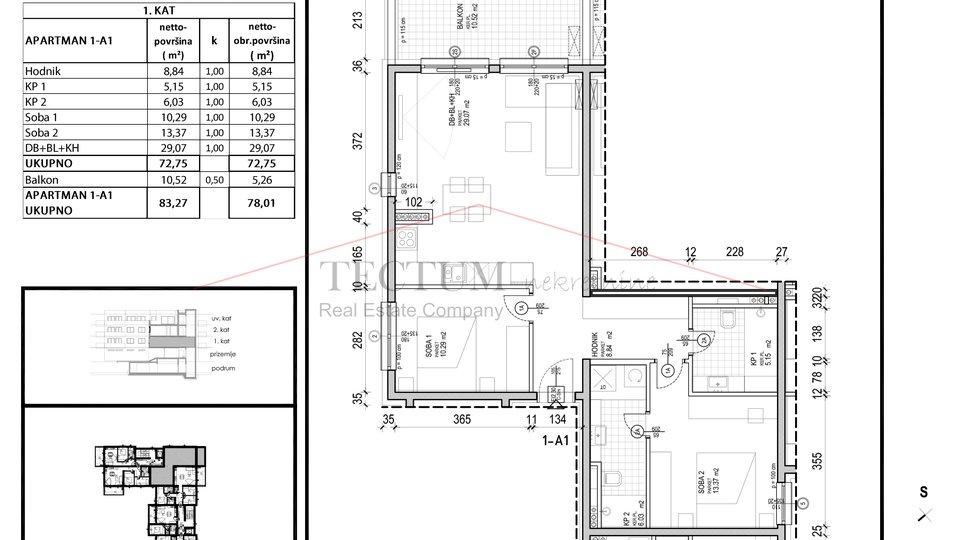 Apartment, 78 m2, For Sale, Zagreb - Podsused